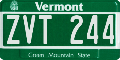 VT license plate ZVT244