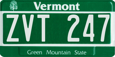 VT license plate ZVT247