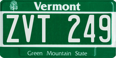VT license plate ZVT249
