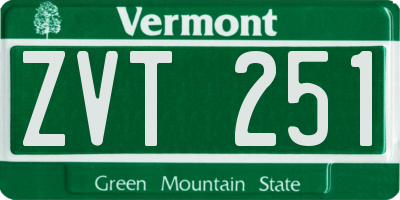 VT license plate ZVT251