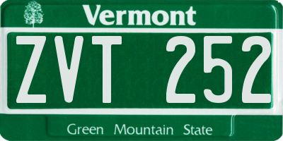 VT license plate ZVT252