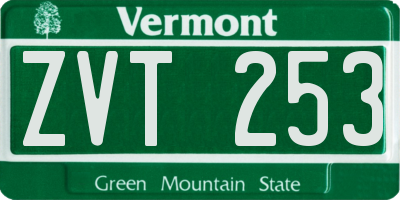 VT license plate ZVT253