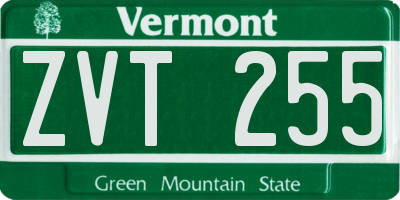 VT license plate ZVT255
