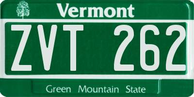 VT license plate ZVT262