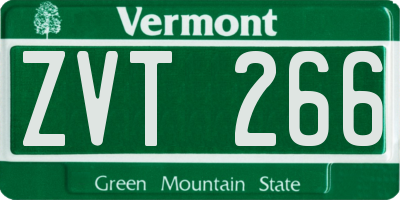 VT license plate ZVT266