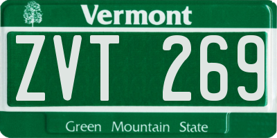VT license plate ZVT269