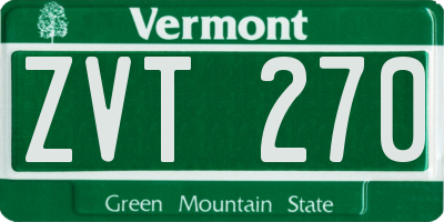 VT license plate ZVT270