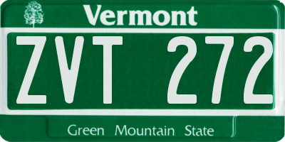 VT license plate ZVT272