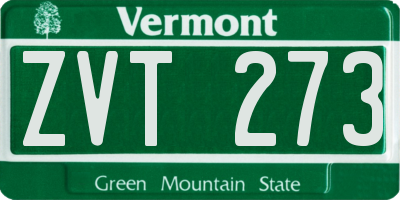 VT license plate ZVT273