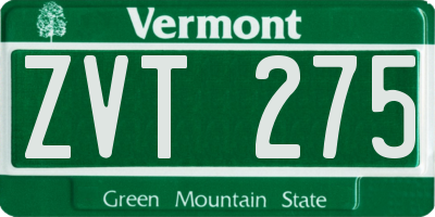 VT license plate ZVT275