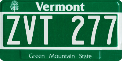 VT license plate ZVT277