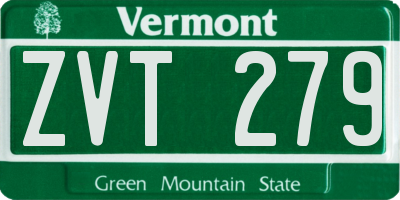 VT license plate ZVT279
