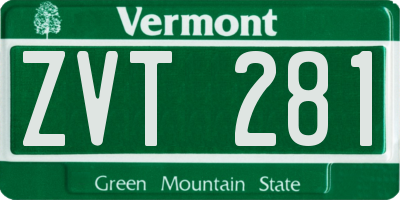 VT license plate ZVT281