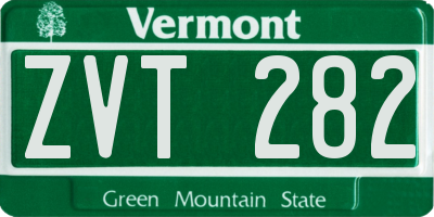 VT license plate ZVT282