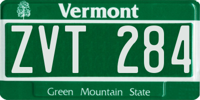 VT license plate ZVT284
