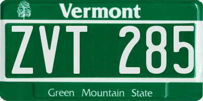 VT license plate ZVT285
