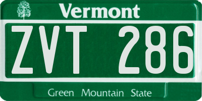 VT license plate ZVT286