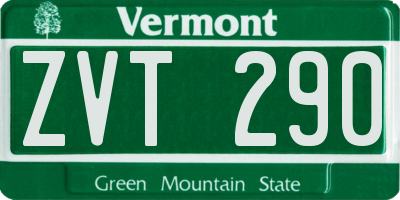 VT license plate ZVT290