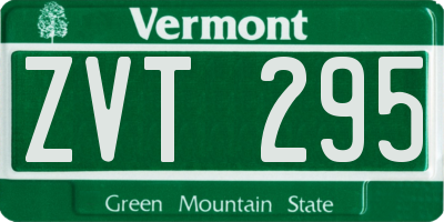 VT license plate ZVT295