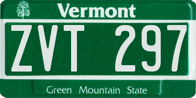 VT license plate ZVT297