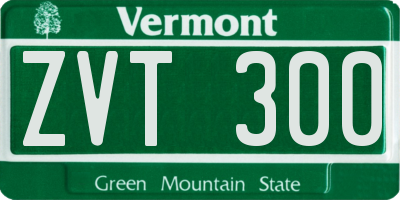 VT license plate ZVT300