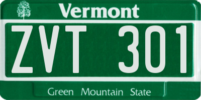VT license plate ZVT301