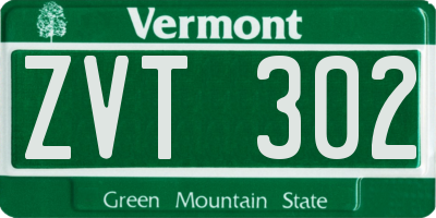 VT license plate ZVT302