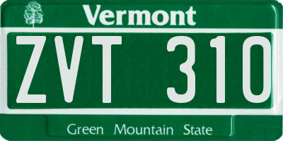 VT license plate ZVT310