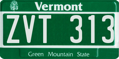 VT license plate ZVT313
