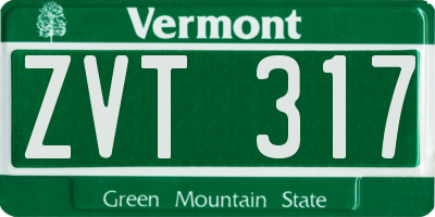 VT license plate ZVT317