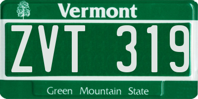 VT license plate ZVT319