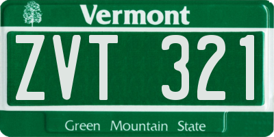 VT license plate ZVT321