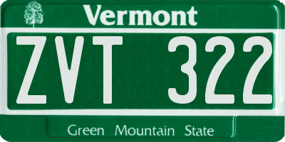 VT license plate ZVT322