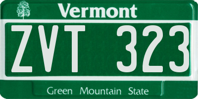 VT license plate ZVT323
