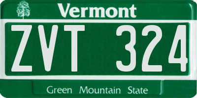 VT license plate ZVT324