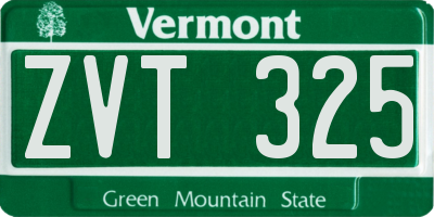 VT license plate ZVT325