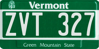 VT license plate ZVT327