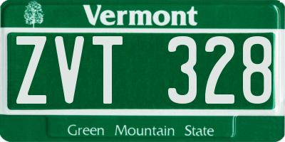 VT license plate ZVT328