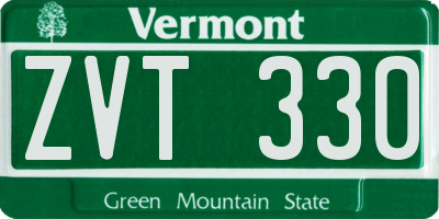 VT license plate ZVT330