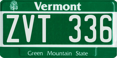 VT license plate ZVT336