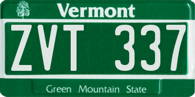 VT license plate ZVT337