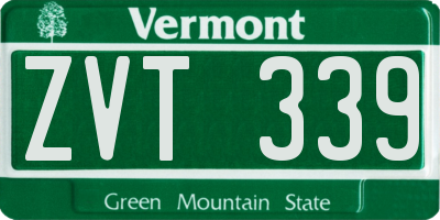 VT license plate ZVT339