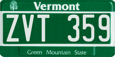 VT license plate ZVT359