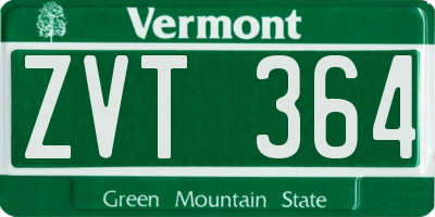 VT license plate ZVT364