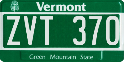 VT license plate ZVT370