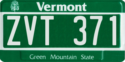 VT license plate ZVT371