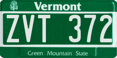 VT license plate ZVT372