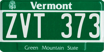 VT license plate ZVT373