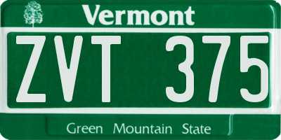 VT license plate ZVT375