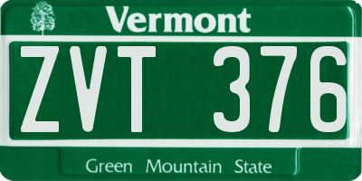 VT license plate ZVT376